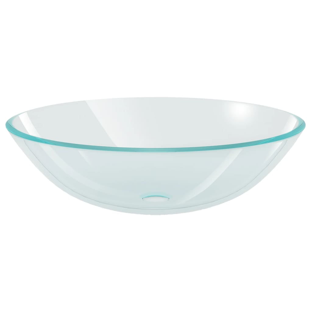 vidaXL Basin Tempered Glass 16.5" Brown