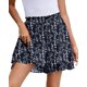 thumbnail image 1 of Faldas SimpleFun de verano de chifón con volantes y estampado floral, color azul marino, talla L, 1 of 5
