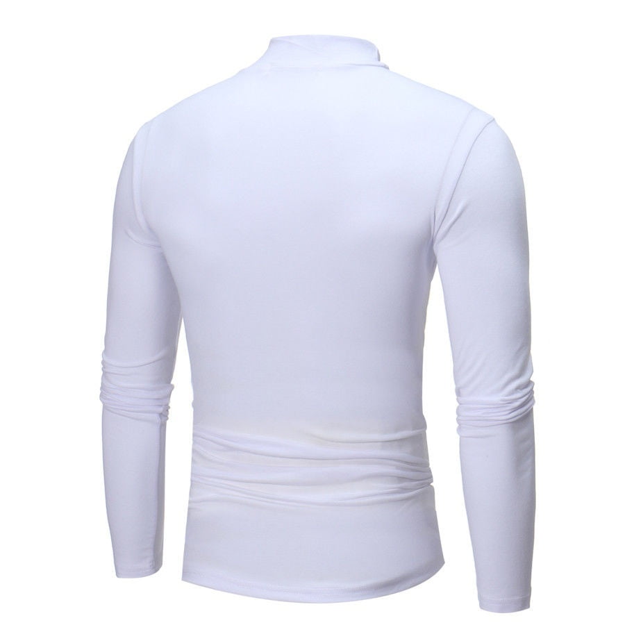 High collar t shirts mens hot sale