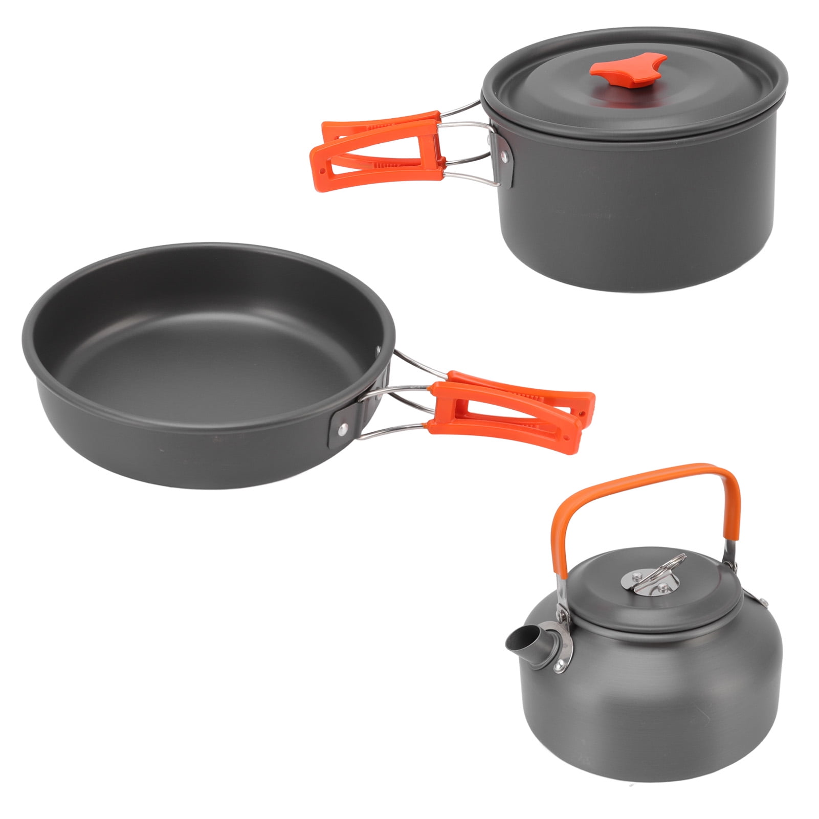 Outdoor Camping Pot Set, Outdoor Cookware Set Automatic Rebound Handles