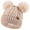 Beige, variant on REDESS Women's Winter Beanie Hat with Two Pompoms and Warm Fleece Lining-Black