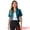 Blue Green, variant on Women's Business Blazer 3/4 Sleeve Collarless Cardigan XS Beige