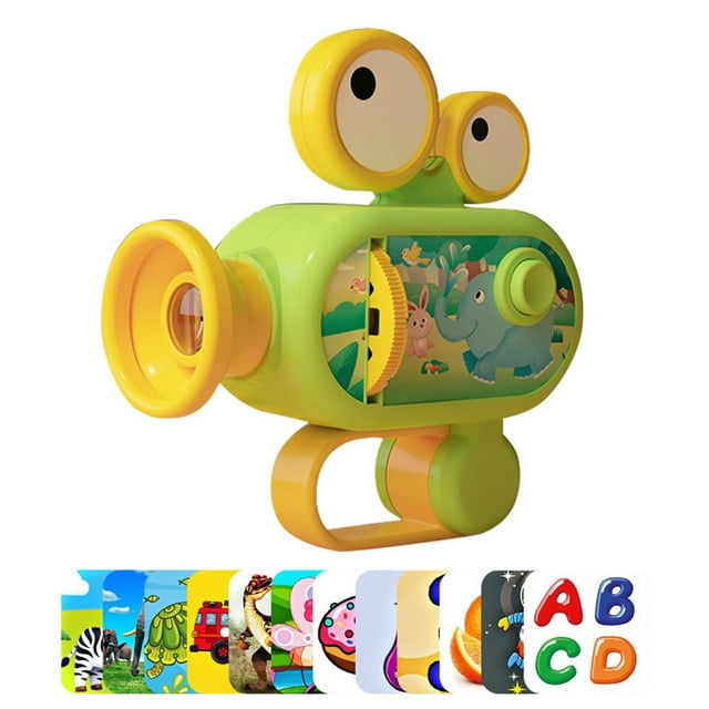 Binwennn Children's Projection Flashlight Baby Handheld Projector Color Recognition Scene Early Education Toy Luminous Toy Rotating Night Light Space Projector Light Baby Nightlight Sound compatible