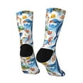 thumbnail image 5 of Uemuo Marine Animals Pattern Women's Crew Socks, Soft Durable Breathable Moisture-Wicking with Odor Control Cotton socks, 5 of 9