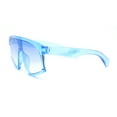 thumbnail image 3 of Kids Child Size Fashionable Flat Top Shield Plastic Pop Sunglasses Blue, 3 of 4