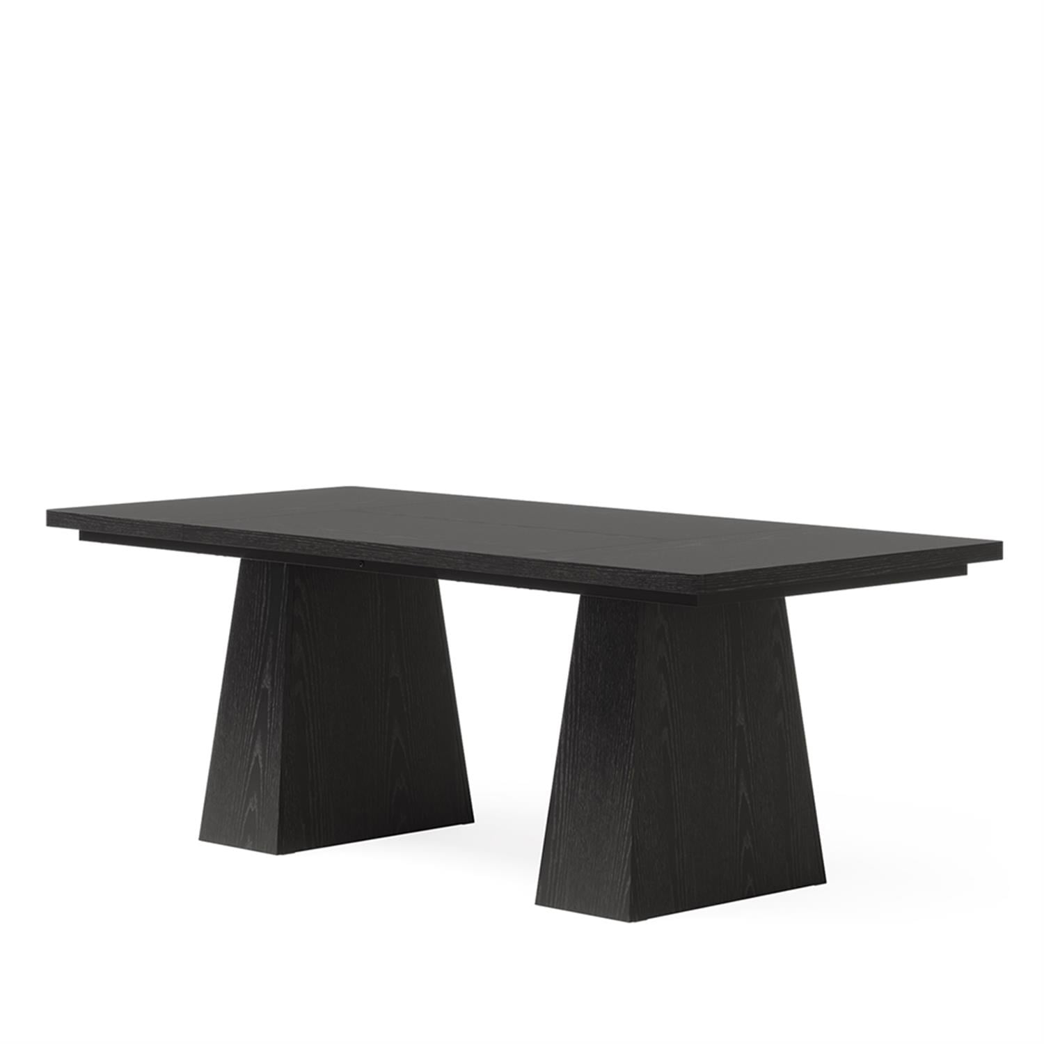 Demi Bonn 63" Dining Table, Farmhouse Wood Kitchen Table for 6 People, Rectangular Dinner Table for Dining Room, Home Office, Living Room Furniture, Black