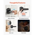 thumbnail image 5 of Fingerprint Door Lock Set Electronic Biometric Knob Keyless Entry Door Lock with Handle Auto Locking One Time Code Anti Peeking Password Easy Installation for Home Apartment Matte Black, 5 of 12
