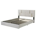 thumbnail image 5 of Queen Size Upholstered Platform Bed with Hydraulic Storage System,No Box Spring Needed,Beige, 5 of 9