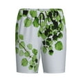 thumbnail image 4 of Easygdp Watercolor Green Leaves Men's Short Pajama Pants, Sleep Shorts, Household Pants, Casual Pants with Pockets - Large, 4 of 9
