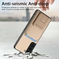 thumbnail image 6 of Case for Samsung Galaxy S24 with Hidden Kickstand, Carbon Fiber Texture Wallet Case with Card Holder for Samsung Galaxy S24 Magnetic Car Mount Shockproof Military Grade Protection Cover, Khaki, 6 of 10