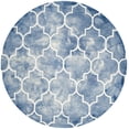 thumbnail image 3 of Safavieh Dip Dye Calanthe Geometric Wool Area Rug, Blue/Ivory, 7' x 7' Round, 3 of 9