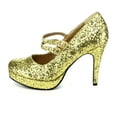 thumbnail image 5 of 421-JANE-G, 4 inch Double Strap Glitter Mary Jane Shoes, 5 of 6