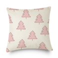 thumbnail image 1 of Funda de cojín de lino con diseño de árbol de Navidad, cubierta bonita de copos de nieve, color rosa, decoración de Año Nuevo, 2023, 1 of 4