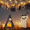 thumbnail image 1 of teapwant Halloween Pumpkin Light – Vintage Tabletop Display With Skeleton & Witch Figures, 1 of 4