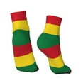 thumbnail image 2 of Women Men Athletic Socks Reggae Rasta Flag Cushioned Quarter Ankle Socks, 2 of 7