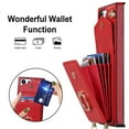 thumbnail image 4 of for Samsung Galaxy S23 Ultra Wallet Case with Magnetic RFID Blocking Rotated Ring Holder Kickstand Cover, PU Leather Crossbody Shoulder Strap Lanyard Case with Card Slot Bag Kickstand Case, Red, 4 of 10