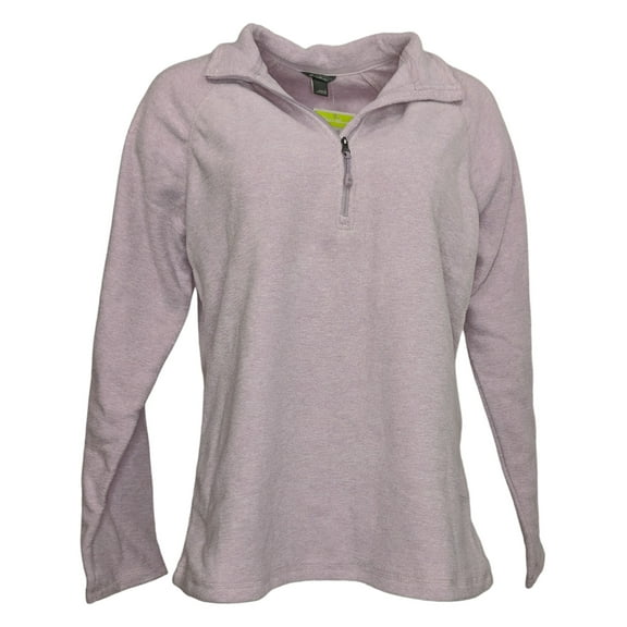 Eddie Bauer Women's Sweater Sz L Fleece Quarter Zip Pullover Sweatshirt Purple