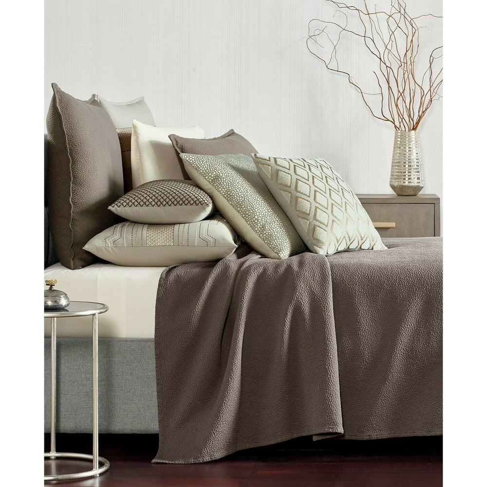 Hotel Collection Como Cotton Quilted Textured Coverlet FULL / QUEEN