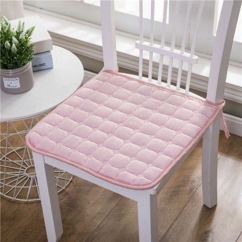 ERDOUY 4 Packs Pink Winter-Ready Seat Cushion, 20×20in Chair Pad with Secure Ties - Comfort Cushions for Office/Car/Kitchen Chairs, Style B