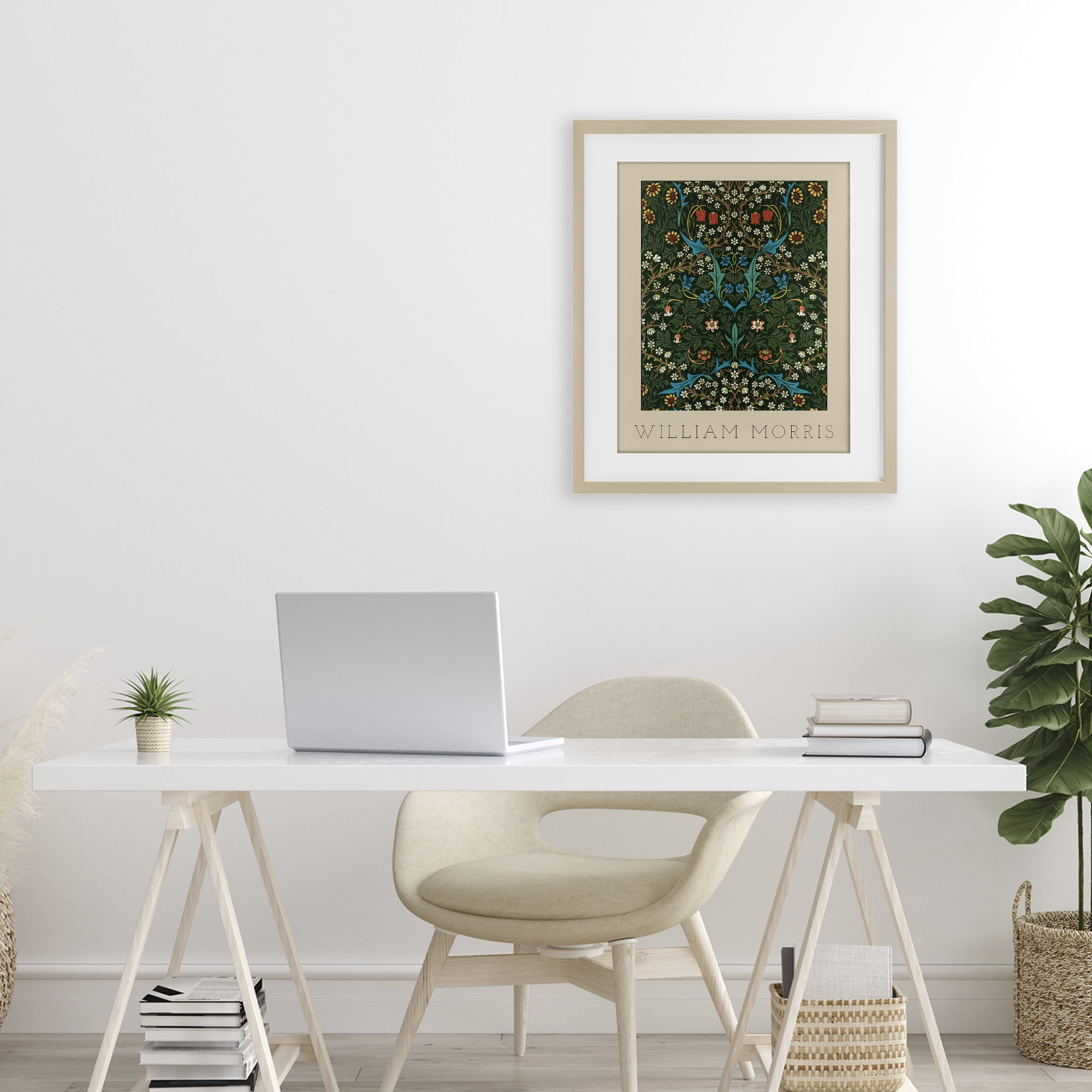 Stupell Industries Ornate Botanicals William Morris Birch Framed Print Under Glass, design by Lil' Rue