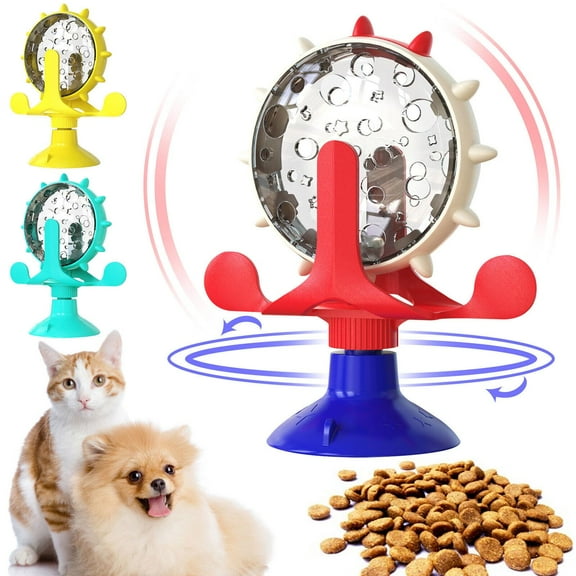 360 Rotating Windmill Cat Dog Toy Food Treat Snak Leak Feeder Pet