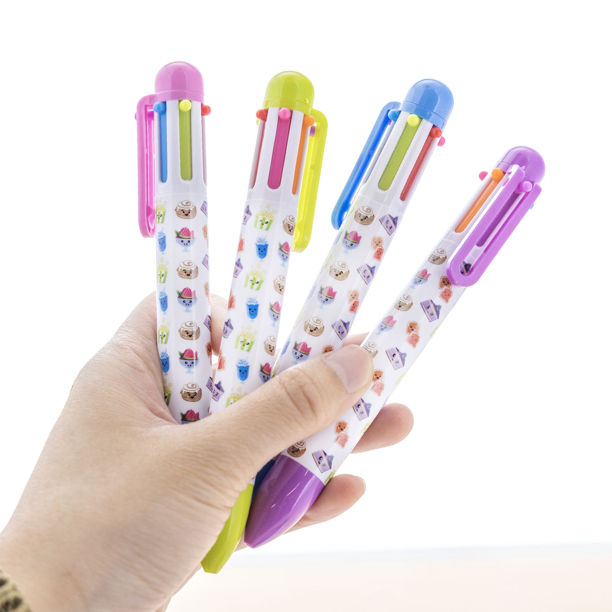 BAZIC 6-Color Scented Ballpoint Pen, 1.0mm Medium Point, Assorted Retractable Multicolor Pen, 24-Packs