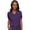 Eggplant, variant on Women's V-Neck Scrub Top, Modern Fit Tuck-in Top with Stretchy Rib-Knit Shoulders and Chest Pocket - MC7448, Red, Medium