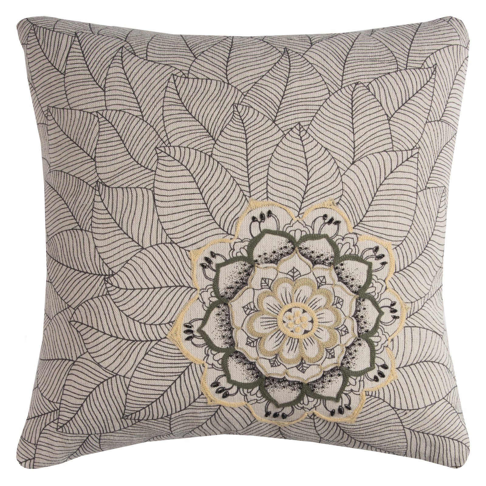 Rizzy Home T11546 20" x 20" Throw Pillow with Zipper Closer