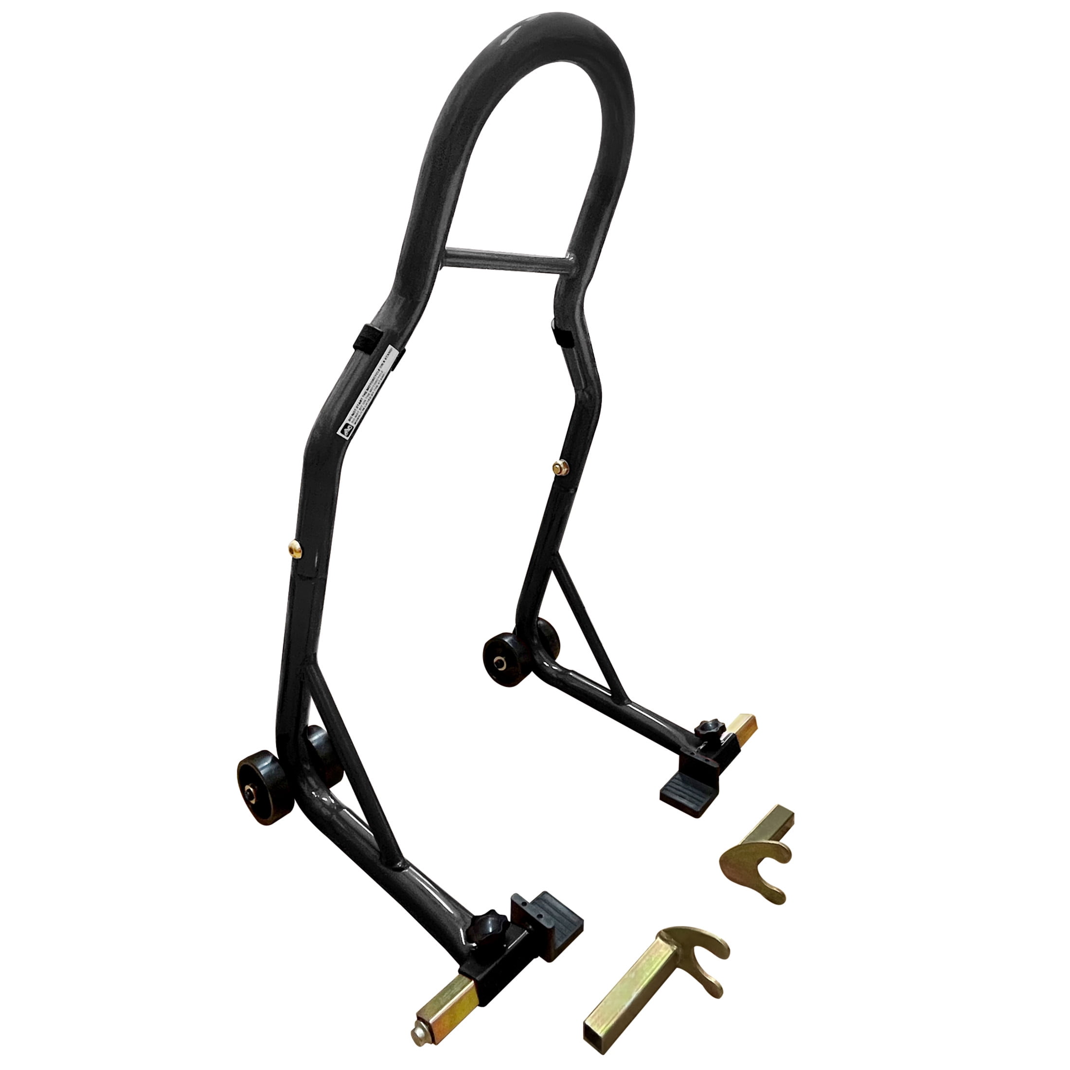 Noble House Universal Motorcycle Front and Rear Lift Stand, Heavy Duty Universal Wheel Paddock Stand, Black