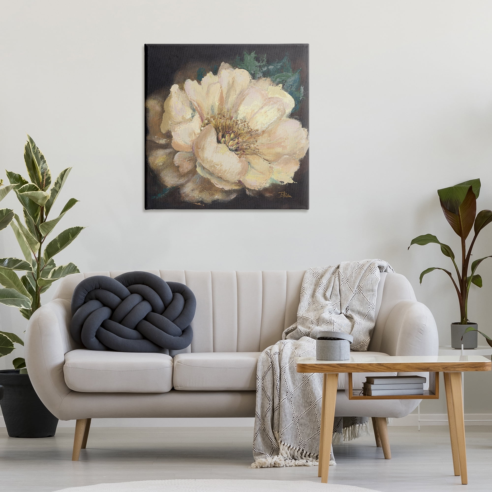 Stupell Industries Blooming White Magnolia Botanical & Floral Painting Gallery Wrapped Canvas Art Print Wall Art, 30 x 30