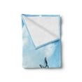 thumbnail image 2 of Spring Soft Flannel Fleece Blanket, Magnolia Branches with Swallow Tail Butterflies Flying in the Open Sky, Cozy Plush for Indoor and Outdoor Use, 60" x 80", Pale Pink Blue and White, by Ambesonne, 2 of 5