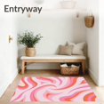 thumbnail image 3 of ODIKA 3'x5' Machine Washable Non-Slip Area Rug, Abstract Waves with Flowing Lines and Repetitive Shapes High Traffic Rug with Pad, Pink, 516154, 3 of 8