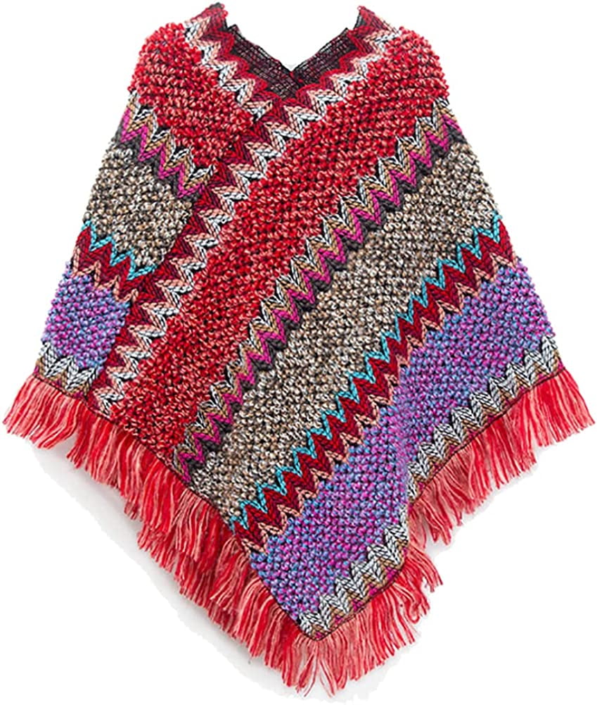 CoCopeaunts Ponchos for Women, Womens Ponchos and Wraps Winter Retro ...