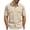 Beige, variant on Mens Safari Shirt Cotton Linen Short Sleeve Button Down Summer Casual Beach Tropical Tops Lightweight Breathable Regular Fit Untucked with Flap Pockets