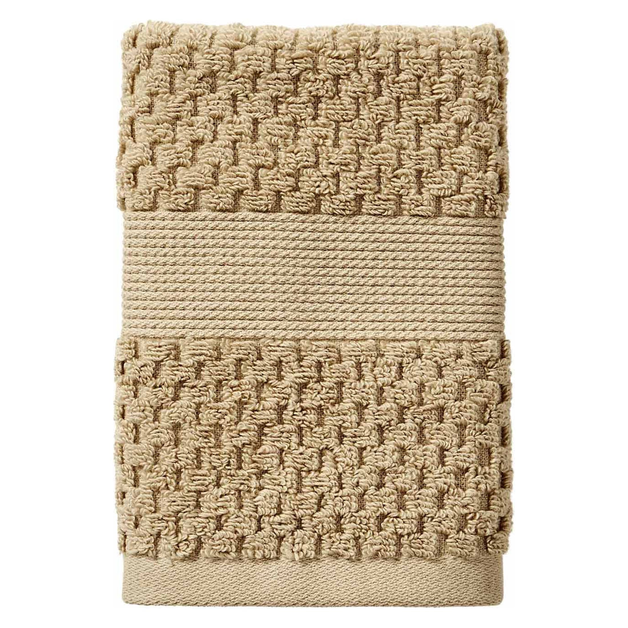 Better Homes & Gardens Signature Soft Cotton Popcorn Textured 6 Piece Bath Towel Set,Almond Biscuit