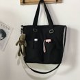 thumbnail image 4 of Jumpingount Bolsa de lona impermeable, bandolera, organizador de botellas de agua, con colgante de estilo japonés, bolso de un solo hombro Envolturas para manijas de equipaje Negro+colgante Jumpingount AP016871-04, 4 of 6