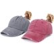 thumbnail image 1 of JM Gorra de béisbol de algodón lavada en rojo y gris desgastado de 2 piezas para mujer JM, 1 of 5