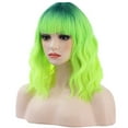 thumbnail image 5 of RightOn Green Wig Neno Green Wig for Women Short Curly Wig Green Wig with Bangs Ombre Green Wig Lime Green Synthetic Wigs with Wig Cap, 5 of 8