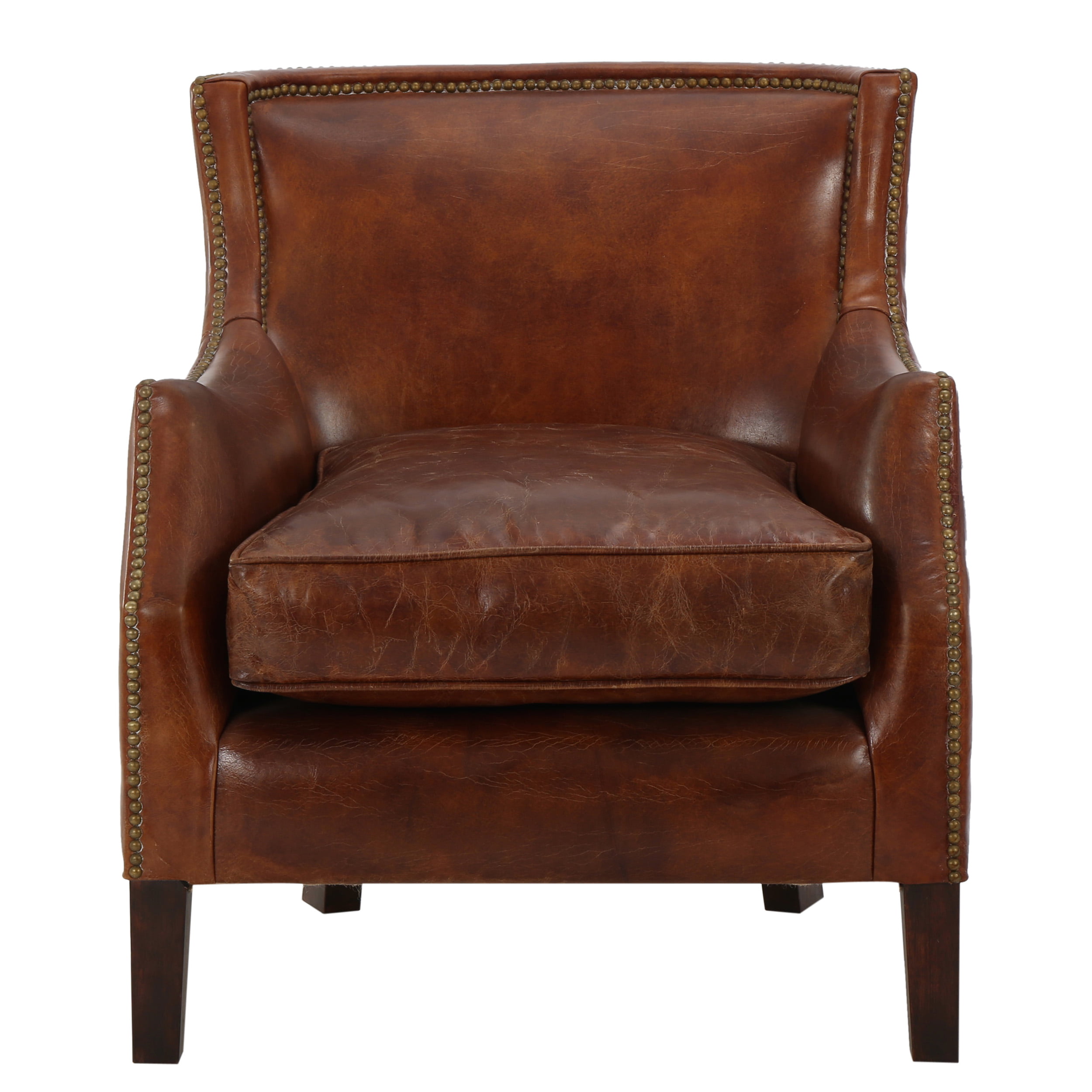 Arrowhead Vintage Leather Single Sofa, Light Brown