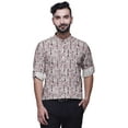 thumbnail image 4 of BESTMAN Mandarin Men CollarÂ&nbsp;ShirtsÂ&nbsp;Regular Fit Printed Mens Short Kurta Shirt, 4 of 6
