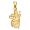 thumbnail image 3 of 14K Gold Diamond-cut Brushed and Polished Snowman Pendant, 3 of 4
