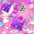 thumbnail image 5 of Clear Case for Samsung Galaxy A73 5G with Ring Kickstand, Girls Women Bling Gradient Quicksand Glitter Flowing Liquid Floating Case Cover for Samsung Galaxy A73 5G JB Pink Mauve, 5 of 14