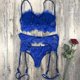 thumbnail image 3 of Conjunto de lencería sexy de encaje para mujer Ropa interior de babydoll Sujetador Tanga Ropa de dormir / S / Azul Afortunado Sencillez, 3 of 4