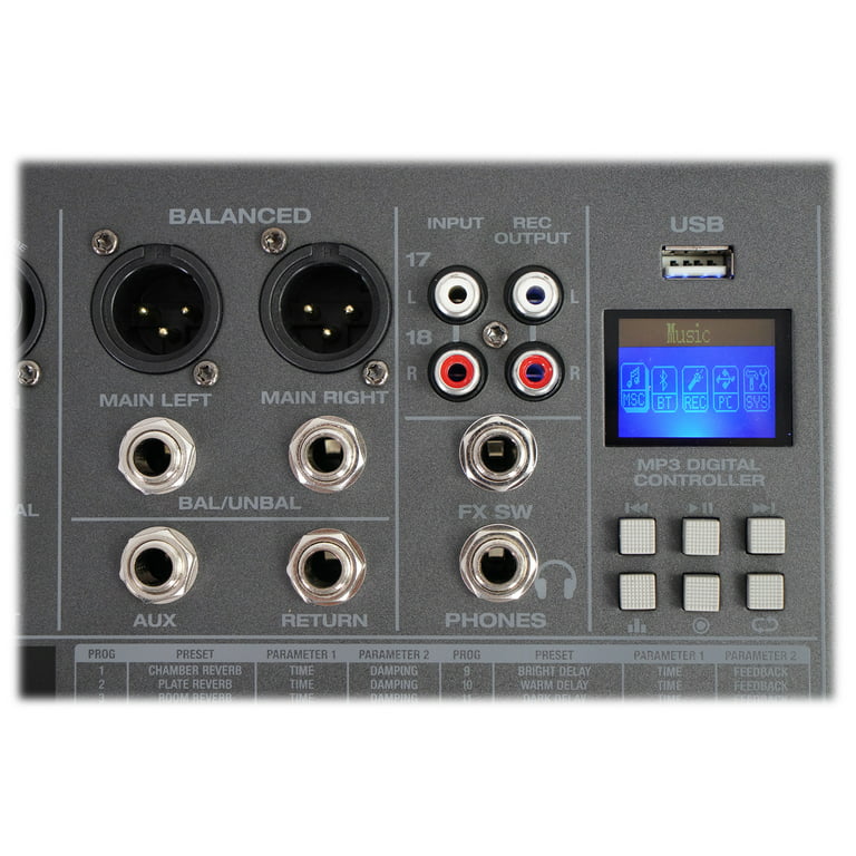 TC-Home Power Mixer Professional 4 Channel with USB Bluetooth 180W RMS 110V