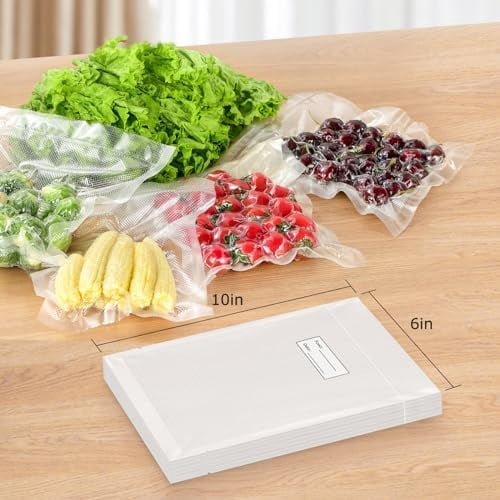 Vacuum Sealer Bags Pint Size 100 Pack 6"x10", Seal a Meal Vac Sealers, Sous Vide Vacuum Safe, BPA Free, Heavy Duty Commercial Grade, Precut Storage Bag Universal Design