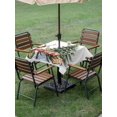 thumbnail image 3 of Outdoor Tablecloth with Umbrella Hole and Zipper, Christmas Square Table Cloth 60x60 Inch Waterproof Tablecloth, Xmas Balls Winter Pine Tree Fruits Gifts Picnic Table Cover for Patio Camping, 3 of 7