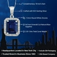 thumbnail image 2 of Gem Stone King 925 Sterling Silver Blue Sapphire Pendant Necklace for Women (2.81 Cttw, Emerald Cut 9X7MM with 18 inch Silver Chain), 2 of 5