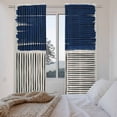 thumbnail image 3 of Navy Blue Striped Kitchen Curtain for Berdoom Living Room Cafe 72 Inch Length, Farmhouse Stripes Modern Abstract Tiers Curtains Light Filtering Drapes Rod Pocket Window Treatment 2 Panels 52"Wx72"L, 3 of 8