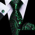thumbnail image 2 of Set de Corbata Barry.Wang Verde y Negro con Estampado Floral 150 cm, 2 of 5