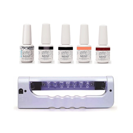 gelish mini bottles 5 color uv led gel nail polish starter nail harmony gelish mini uv light